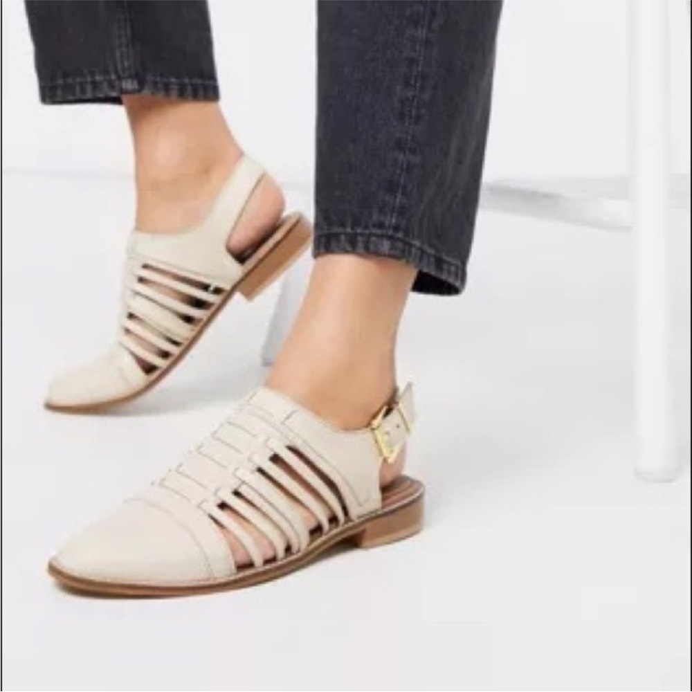 ASOS Cream Strappy Sandals with Slingback UK size 5 - US size 7